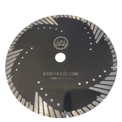 보호 된 터보 치아 다이아몬드 디스크 대리석 벽돌 기단 절단 22.23mm 아버 크기