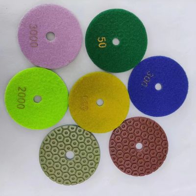 100mm 합창 및 다이아몬드 그라인트 대리석 돌 바닥 닦기 패드 습한 건조 닦기