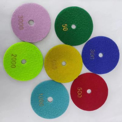 100mm 합창 및 다이아몬드 그라인트 대리석 돌 바닥 닦기 패드 습한 건조 닦기