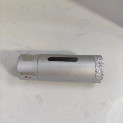 35mm M14 다이아몬드 비트 드라이 드릴링 블랙 스틸 베이스에 세그먼트 된 덱톤 포르셀라인