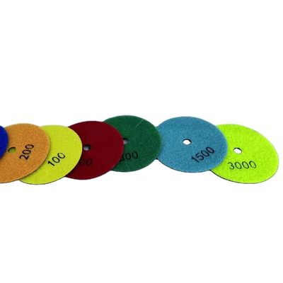 그라닌트 대리석 다이아몬드 樹脂 닦기 패드 샌드 페이퍼 젖은 흰 Buff 3 단계 패드 100mm 125mm 도구