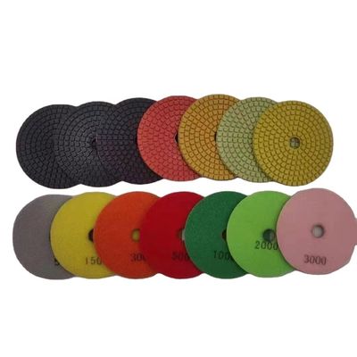 그라닌트 대리석 다이아몬드 樹脂 닦기 패드 샌드 페이퍼 젖은 흰 Buff 3 단계 패드 100mm 125mm 도구