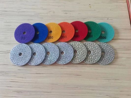 그라닌트 대리석 다이아몬드 樹脂 닦기 패드 샌드 페이퍼 젖은 흰 Buff 3 단계 패드 100mm 125mm 도구