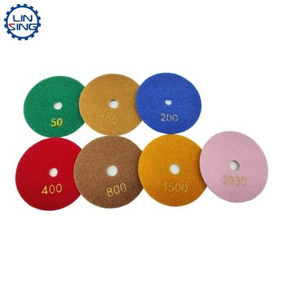 그라닌트 대리석 다이아몬드 樹脂 닦기 패드 샌드 페이퍼 젖은 흰 Buff 3 단계 패드 100mm 125mm 도구