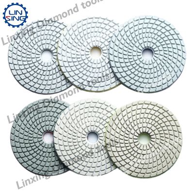 그라닌트 대리석 다이아몬드 樹脂 닦기 패드 샌드 페이퍼 젖은 흰 Buff 3 단계 패드 100mm 125mm 도구